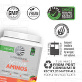 Sunwarrior Aminos Mango, fuente vegana de aminoácidos esenciales para rendimiento sostenido.