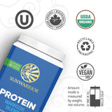 Sunwarrior Amino BCAA proteína vegetal, apoya ingesta de aminoácidos esenciales.