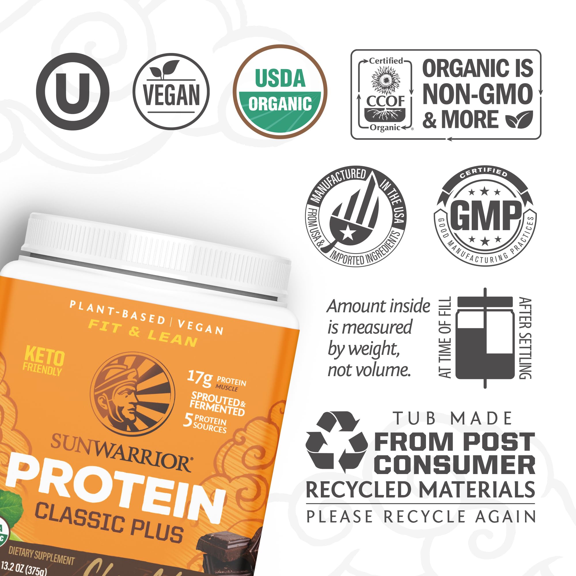Sunwarrior Batido vegano chocolate, textura cremosa para desayunos rápidos.
