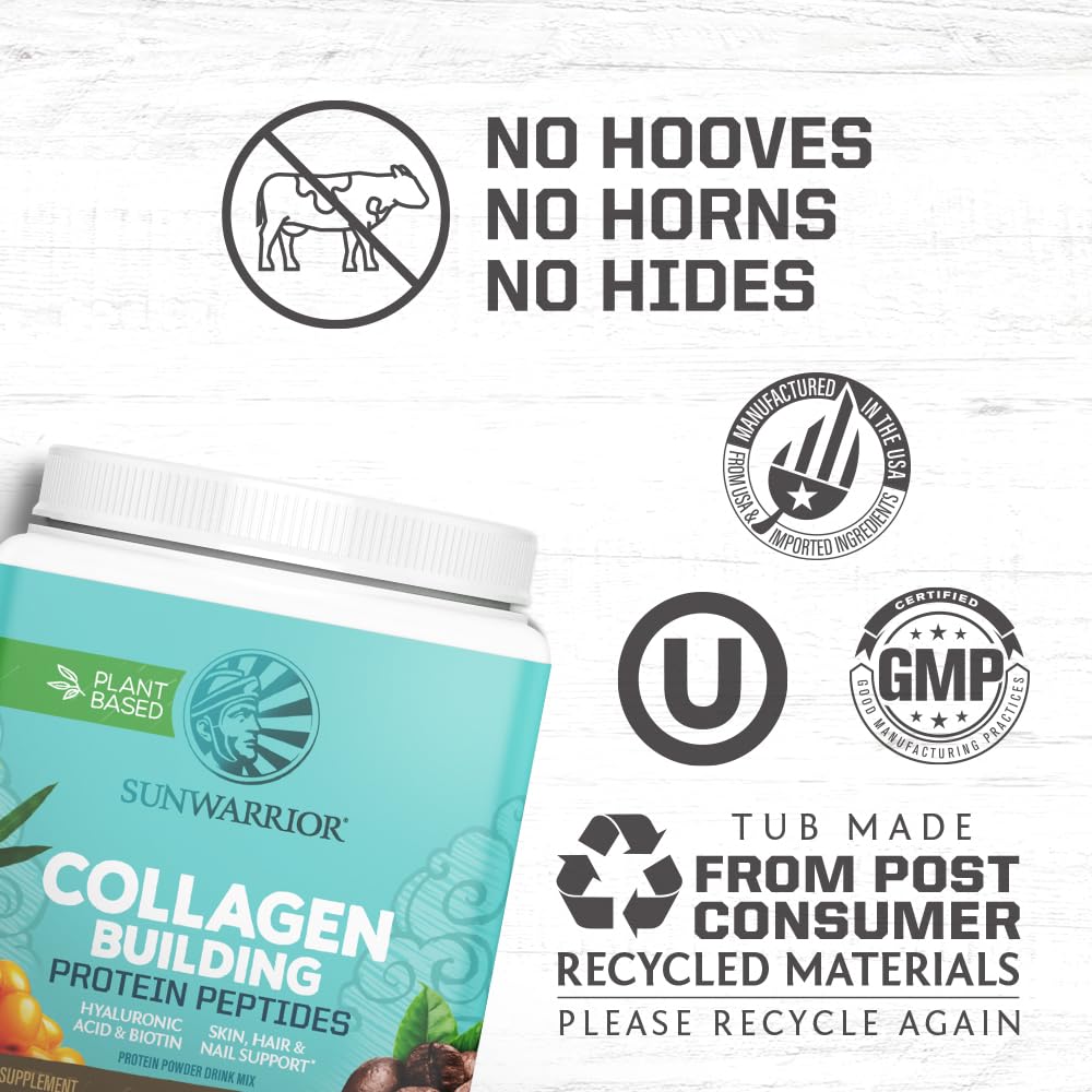 Sunwarrior Colageno Vegano mezcla cremosa en vaso lista para beber