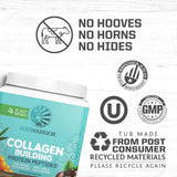 Sunwarrior Colageno Vegano mezcla cremosa en vaso lista para beber