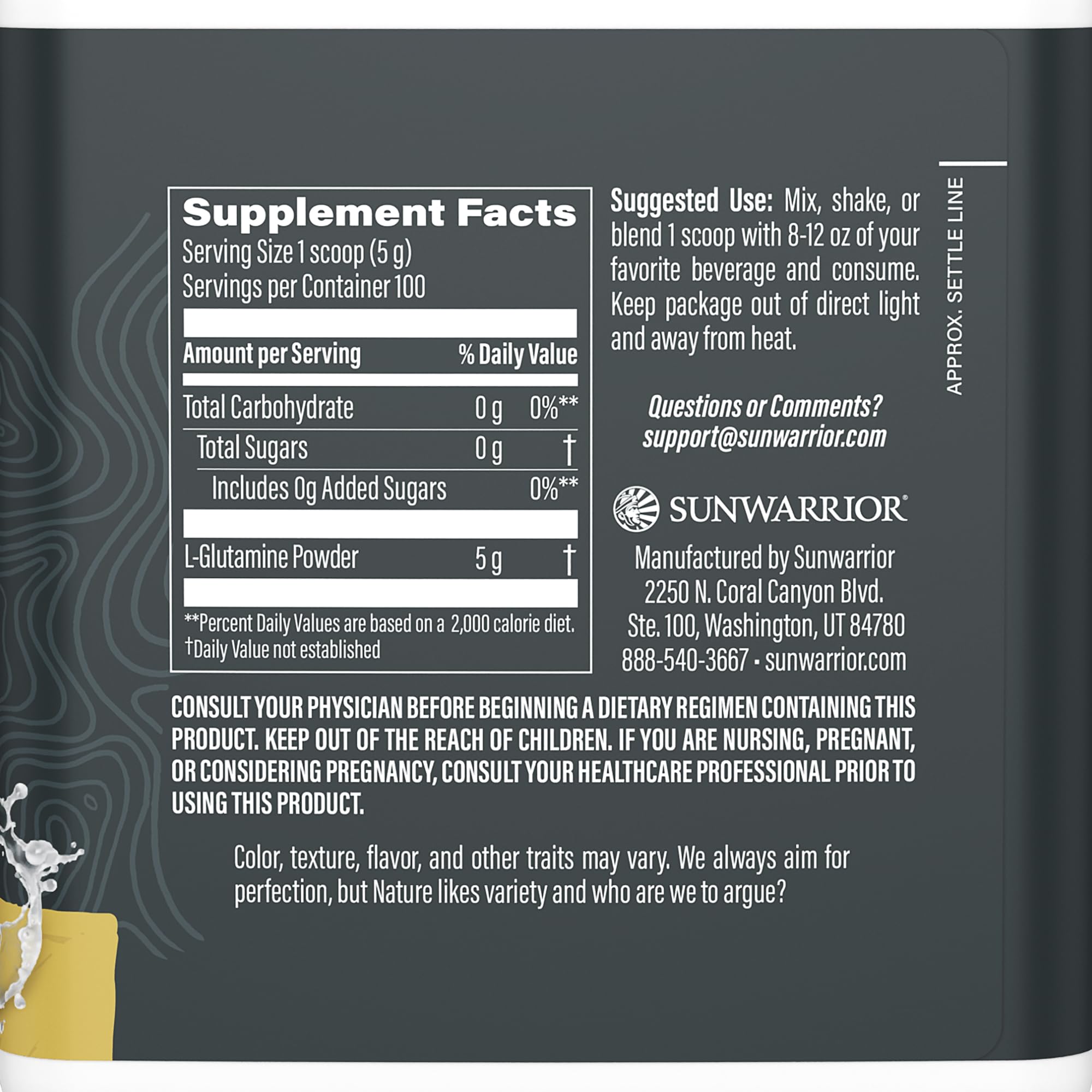 Sunwarrior L-Glutamina vaso mezcla rápida para hidratación post-entrenamiento