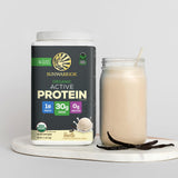 Sunwarrior insignias sin OGM, sin gluten y sin soja, garantía de calidad
