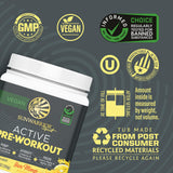 Sunwarrior Pre-Entrenamiento envase abierto listo para mezclar
