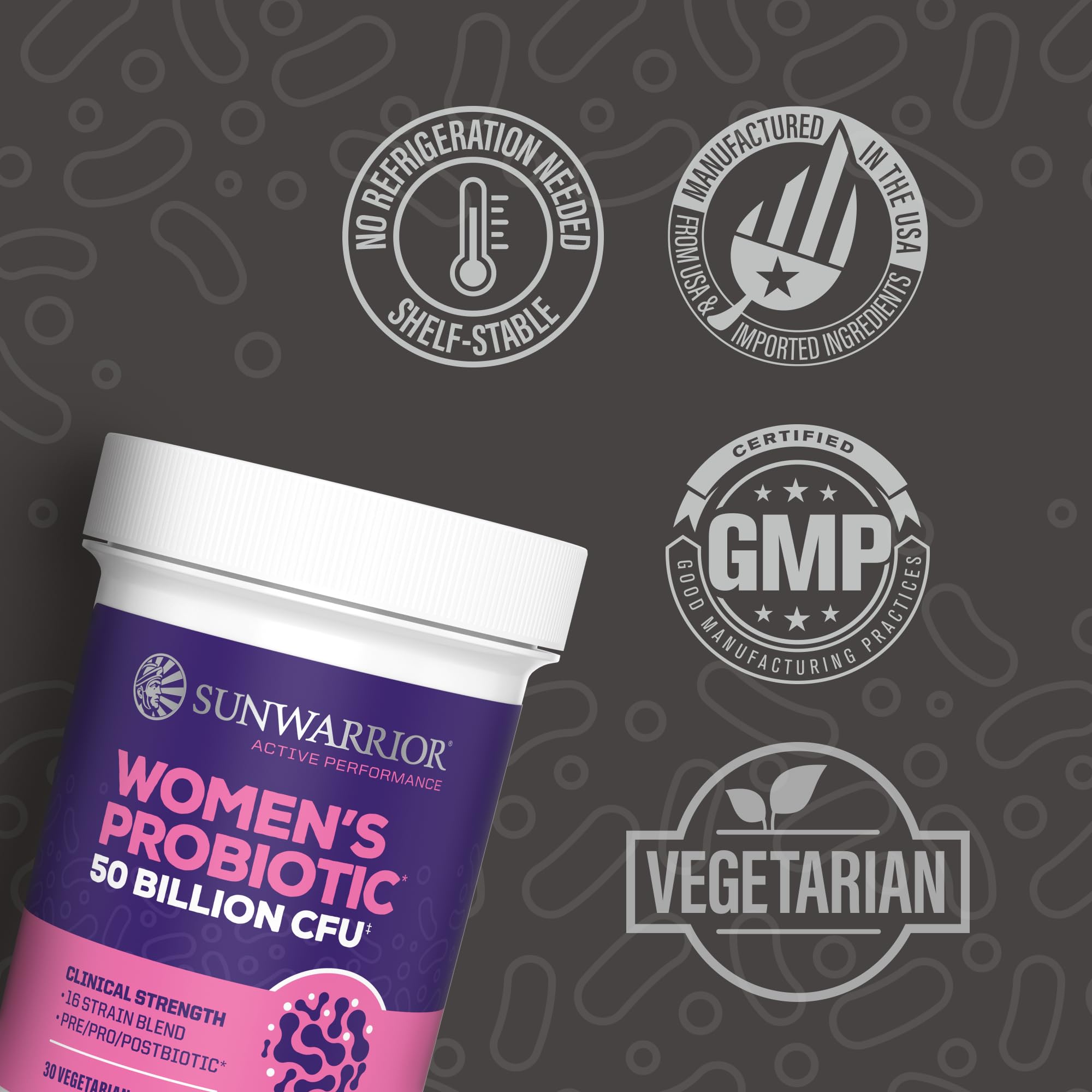 Sunwarrior Probiótico 16 cepas, mejora la digestión y absorción de nutrientes.