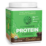 Sunwarrior Proteína de Arroz Integral Chocolate, bote; ideal para batidos energéticos.