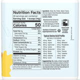 Sunwarrior Proteína Clara sabor durazno-mango en vaso, sabor afrutado para recargar energía.