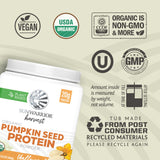 Sunwarrior Proteína de Semilla de Calabaza prensada en frío para avena, digestión ligera.