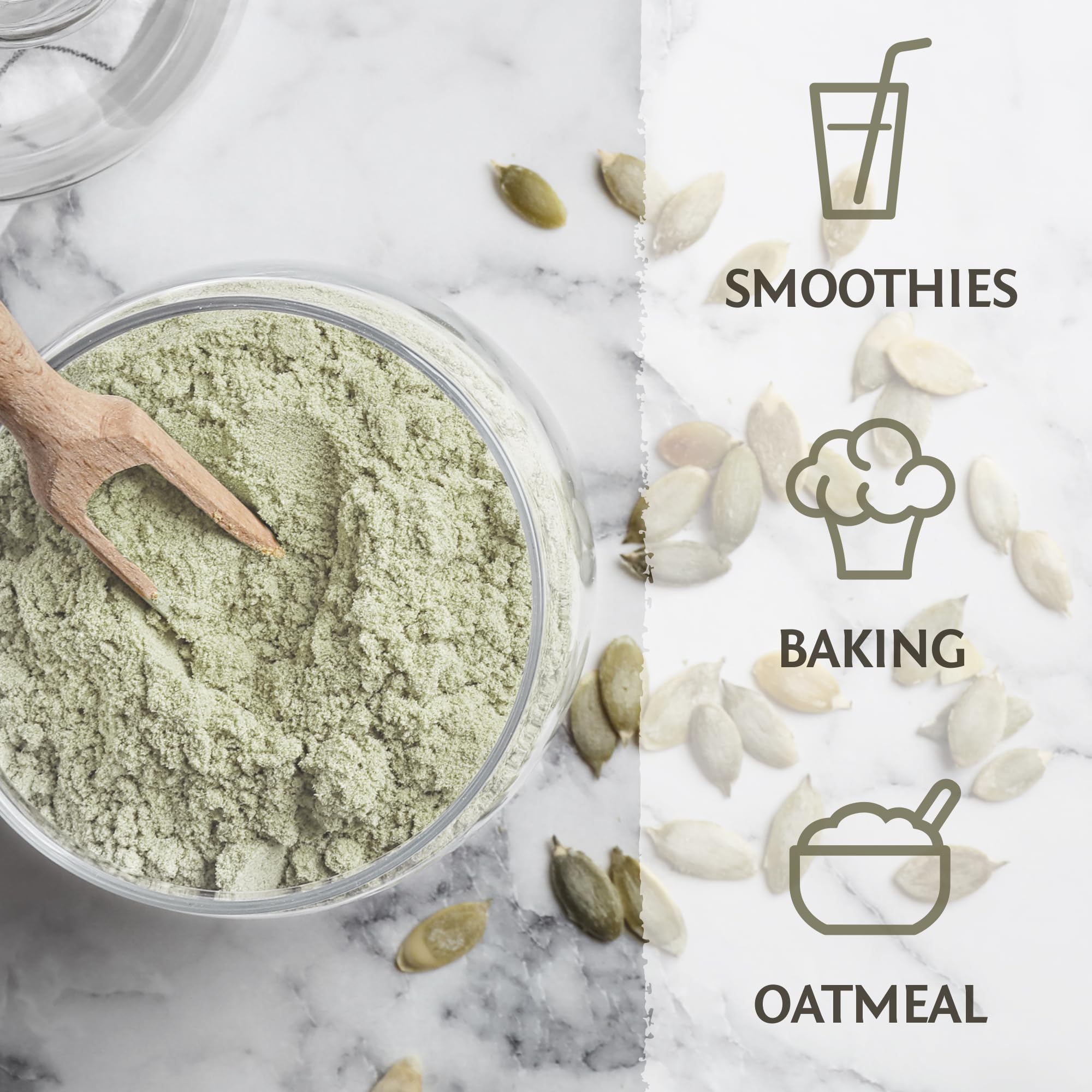 Sunwarrior Proteína de Semilla de Calabaza prensada en frío, etiqueta orgánica, ingrediente único.