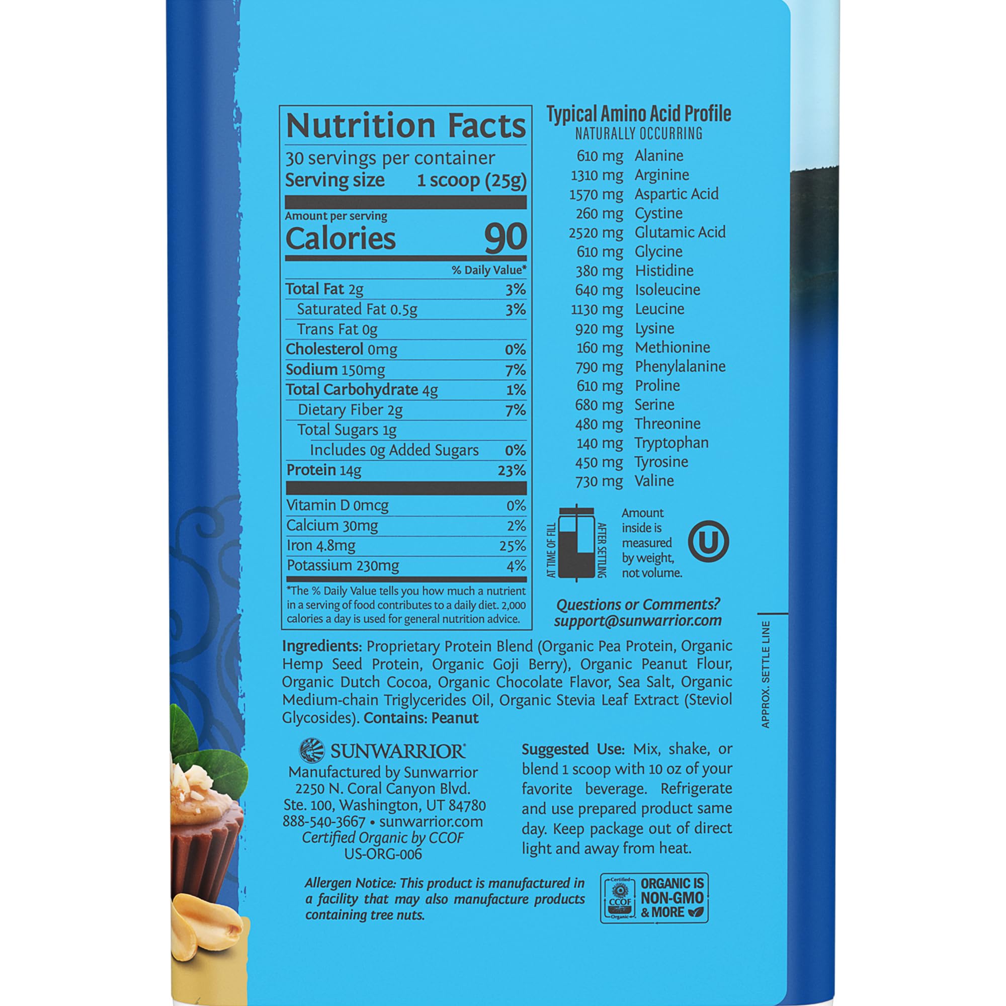 Sunwarrior proteína vegana, mezcla cremosa para batidos rápidos y suaves