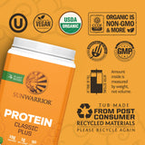 Sunwarrior Proteína Vegana mezcla ingredientes, combinación de superalimentos para ingesta diaria