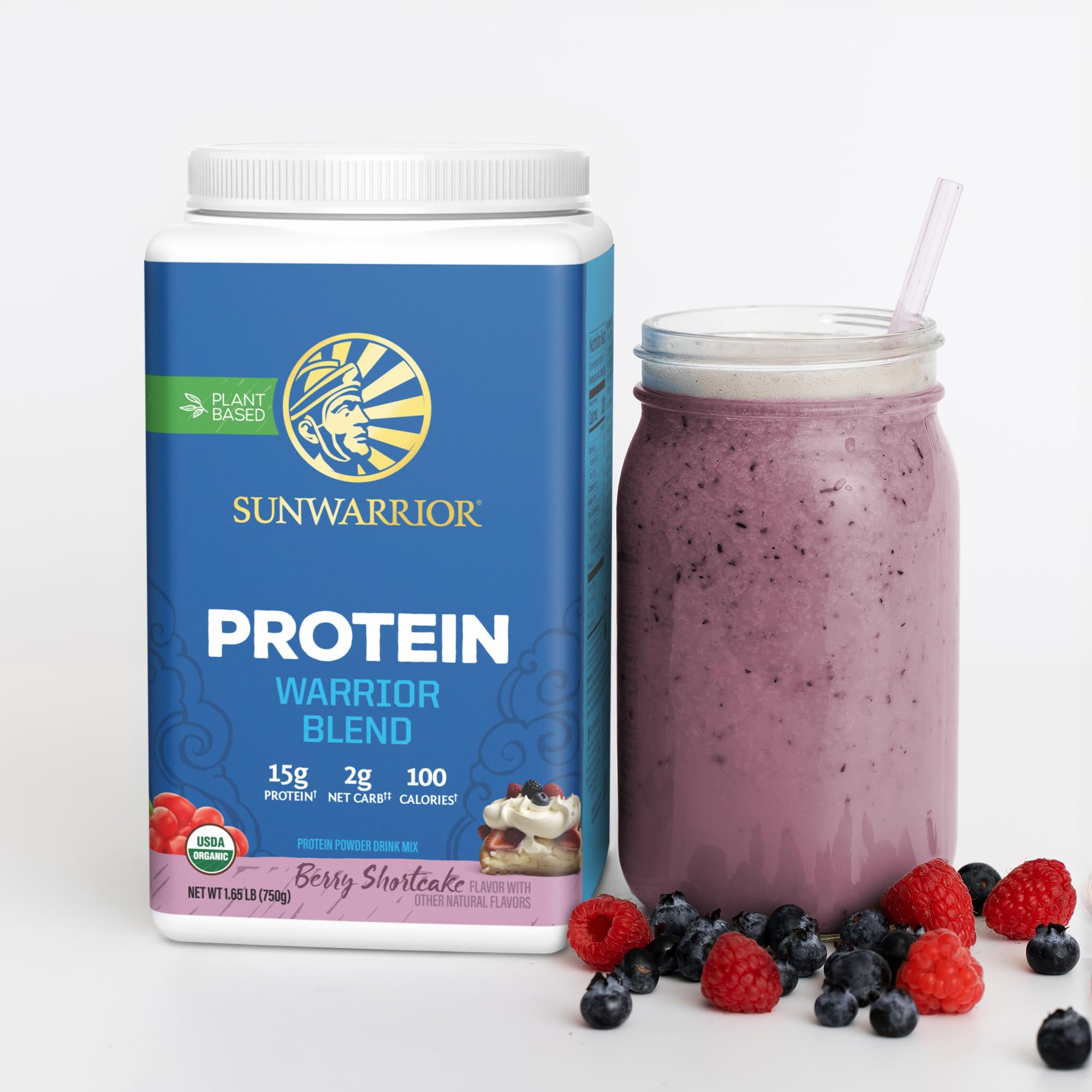 Sunwarrior mezcla de proteínas, fórmula vegana equilibrada para entrenar.