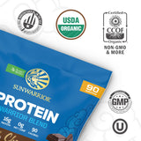 Sunwarrior Proteína Vegetal Chocolate en batido, ayuda a recargar energía tras entrenar.