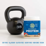 Sunwarrior proteina vegetal mocha textura cremosa al mezclar con leche vegetal