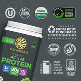 Batido cremoso de Sunwarrior proteina vegetal, textura suave para desayunos rápidos.