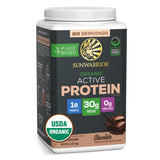 Sunwarrior proteína vegetal orgánica chocolate en lata, sabor delicioso para entrenamientos sostenidos