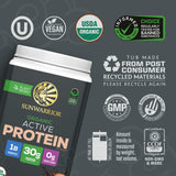Sunwarrior proteína vegetal chocolate, medidor práctico para porciones consistentes