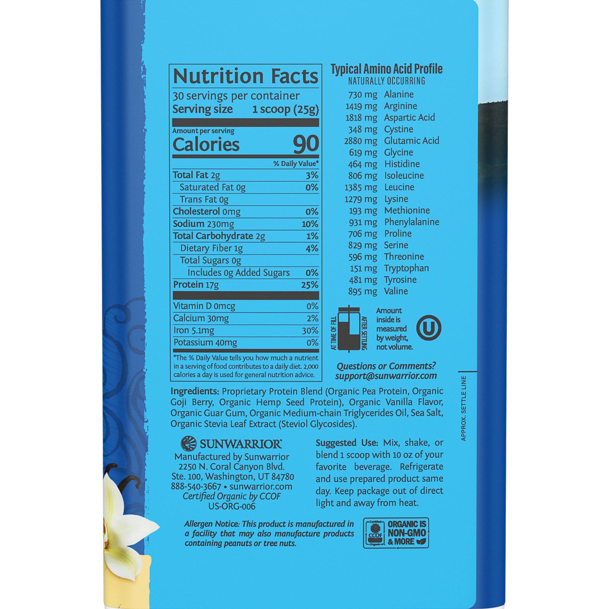 Sunwarrior proteina vegetal porcion medida facilita la dosificacion diaria