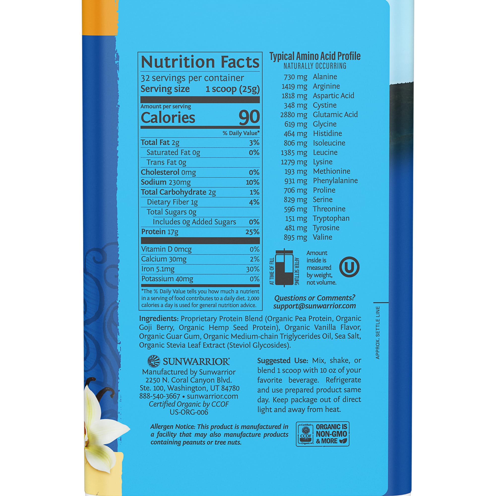 Sunwarrior proteína vegetal vainilla mezcla cremosa: batidos fáciles y densos