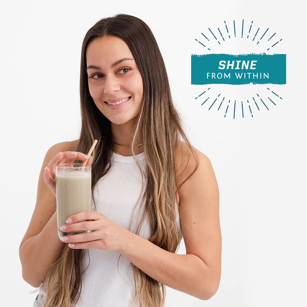 Sunwarrior Vegan Collagen Polvo, cabello piel uñas, apoyando un aspecto saludable para un estilo de vida activo.