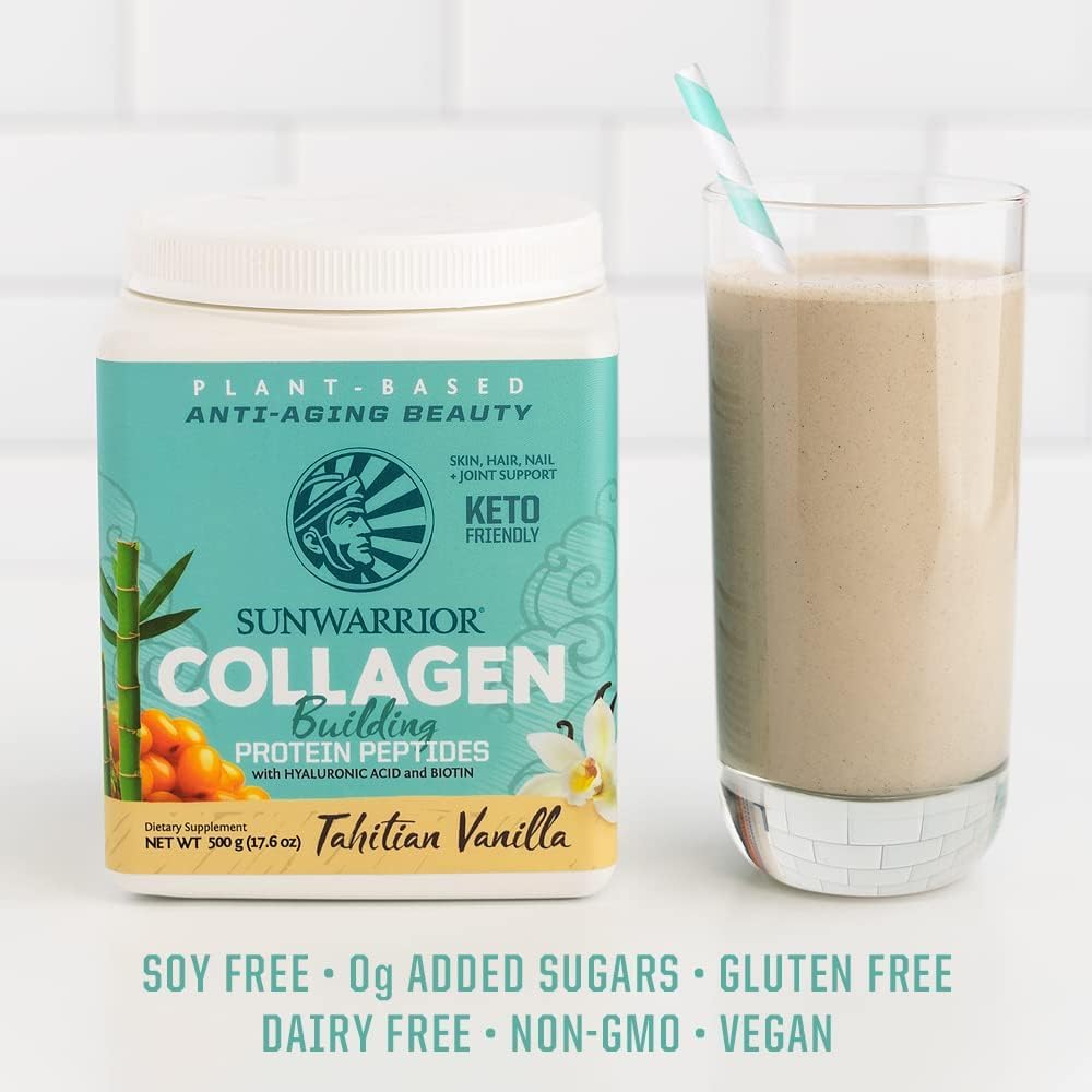 Sunwarrior Vegan Collagen Protein Powder vainilla, ingredientes veganos sin GMO