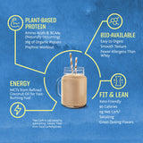 Sunwarrior Warrior Blend Mocha 750 g, etiqueta orgánica para confianza en cada porción.