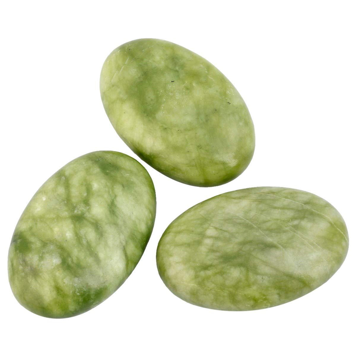 Piedra SUNYIK oval verde, útil para reiki y grids de cristales.