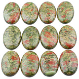 SUNYIK Unakite Oval para Palma, ideal para sesiones de reiki y meditación.