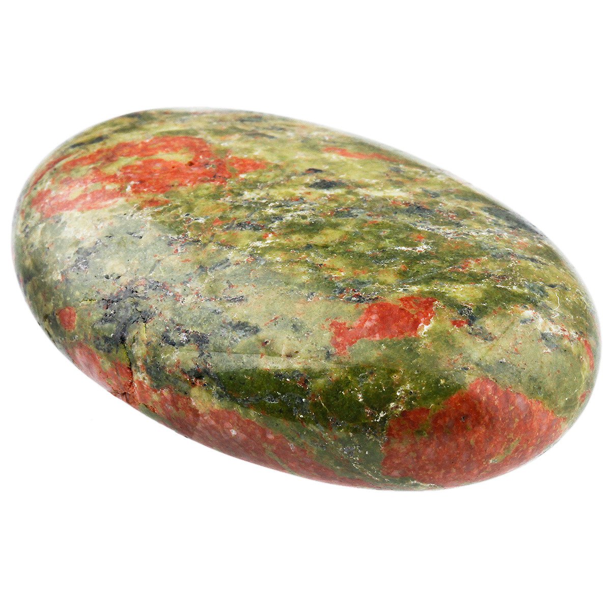 SUNYIK Unakite Oval para Palma, patrón natural naranja rojizo para decoración.