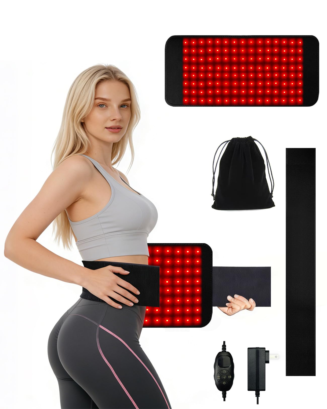 Suokeay cinturon terapia luz infrarroja 660-850 mejora circulación y relajación muscular.