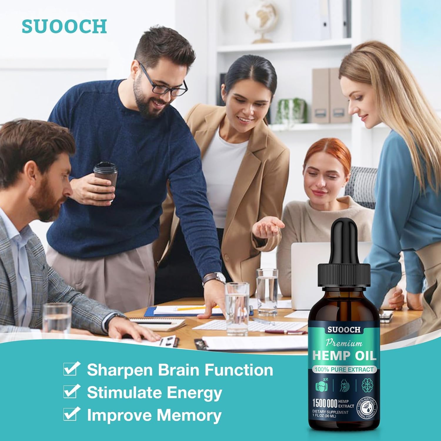 SUOOCH aceite de cáñamo: omega-3 y omega-6 para equilibrio