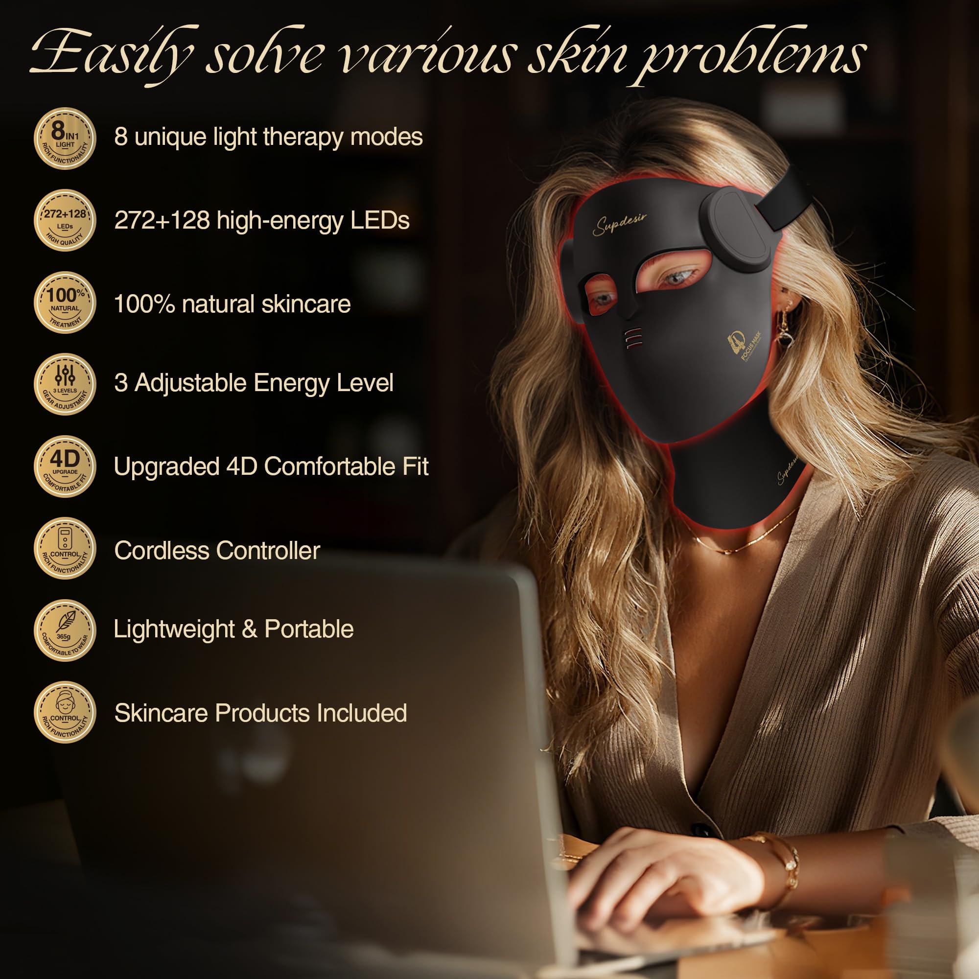 SUPDESIR luz azul para revitalizar la textura de la piel