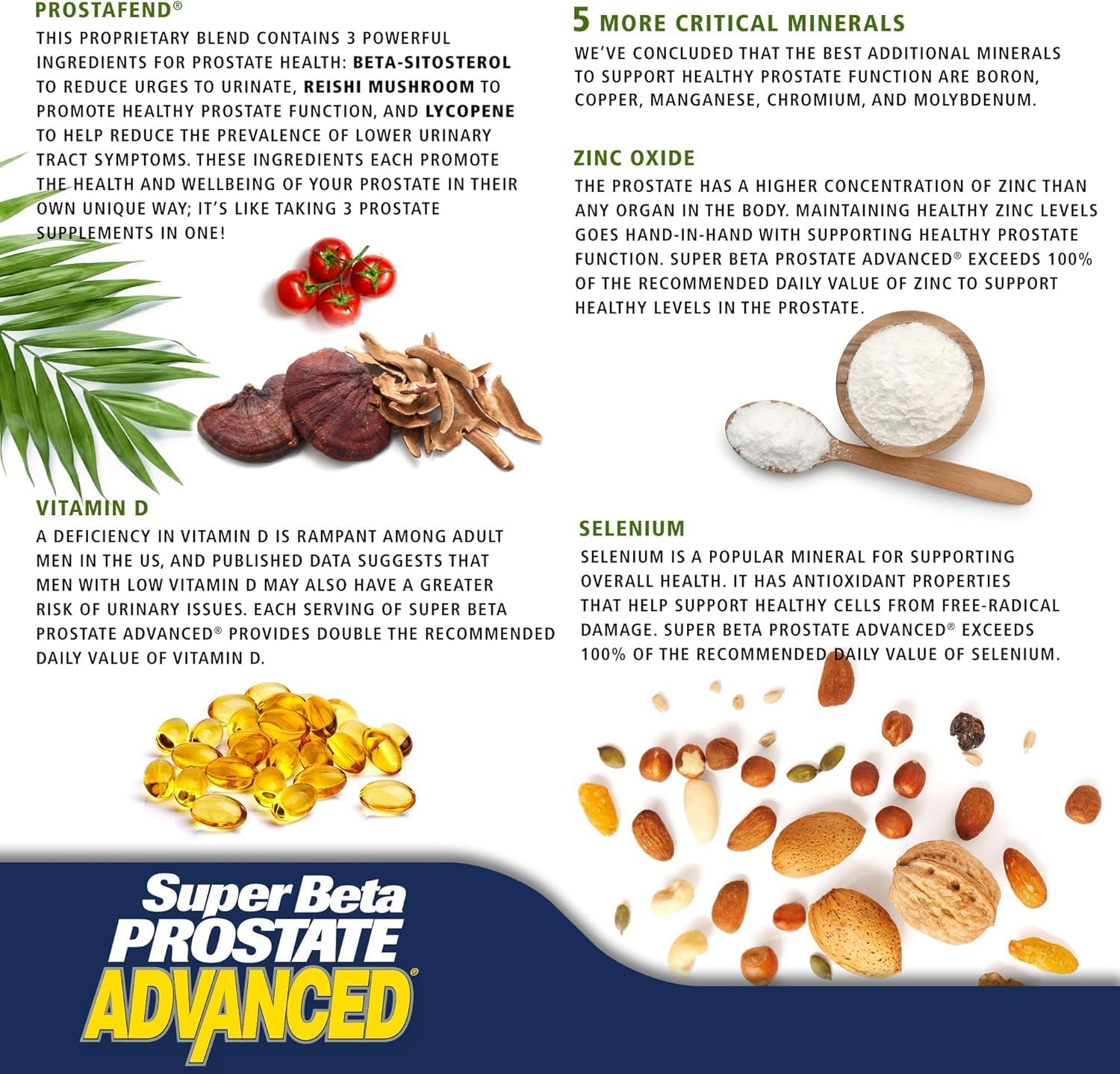 SUPER BETA PROSTATE Avanzado dosis diaria de nutrientes esenciales.