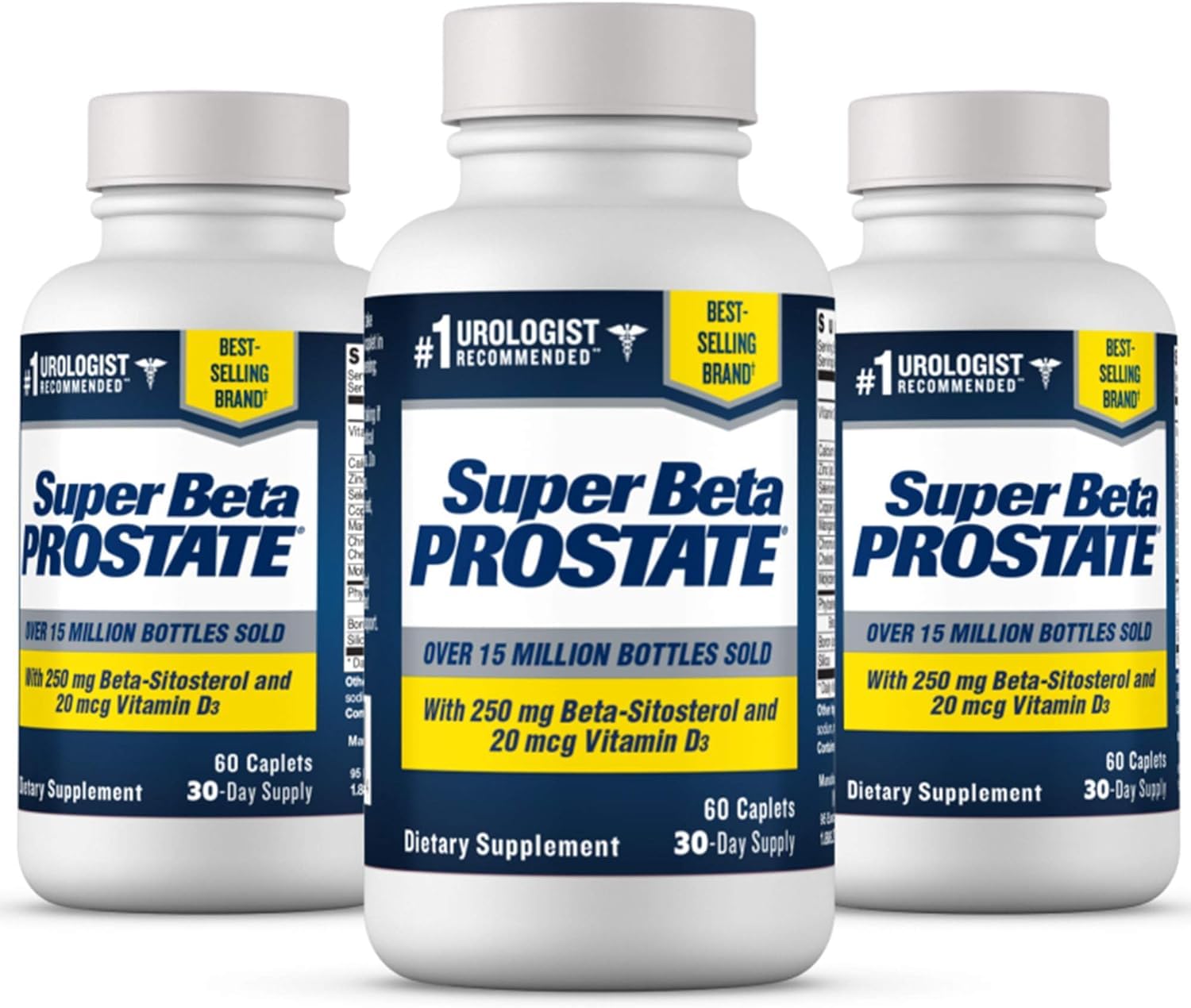 SUPER BETA PROSTATE: botella de cápsulas, apoyo diario para la salud prostática.