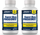 SUPER BETA PROSTATE: botella de cápsulas para apoyar la salud prostática y urinaria.