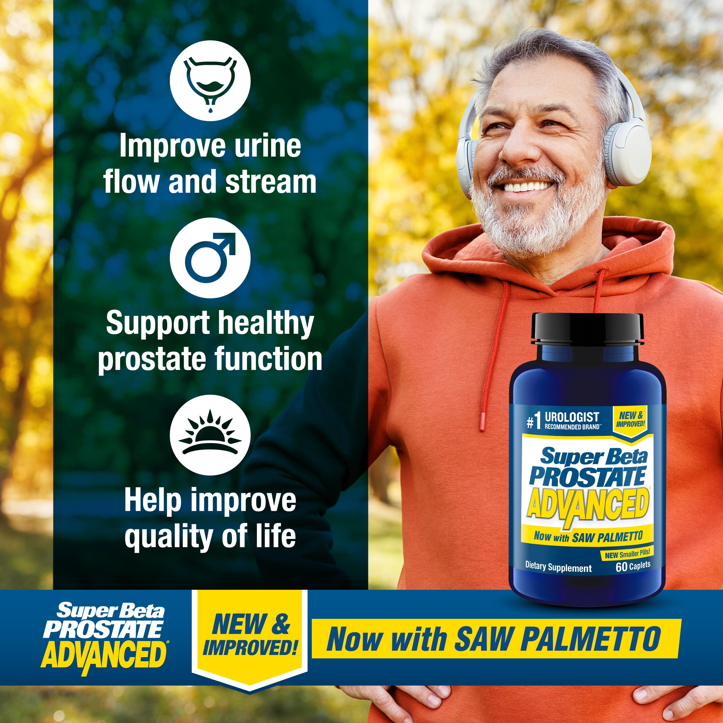 SUPER BETA PROSTATE: etiqueta con ingredientes clave y uso recomendado.