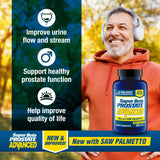 SUPER BETA PROSTATE: etiqueta con ingredientes clave y uso recomendado.