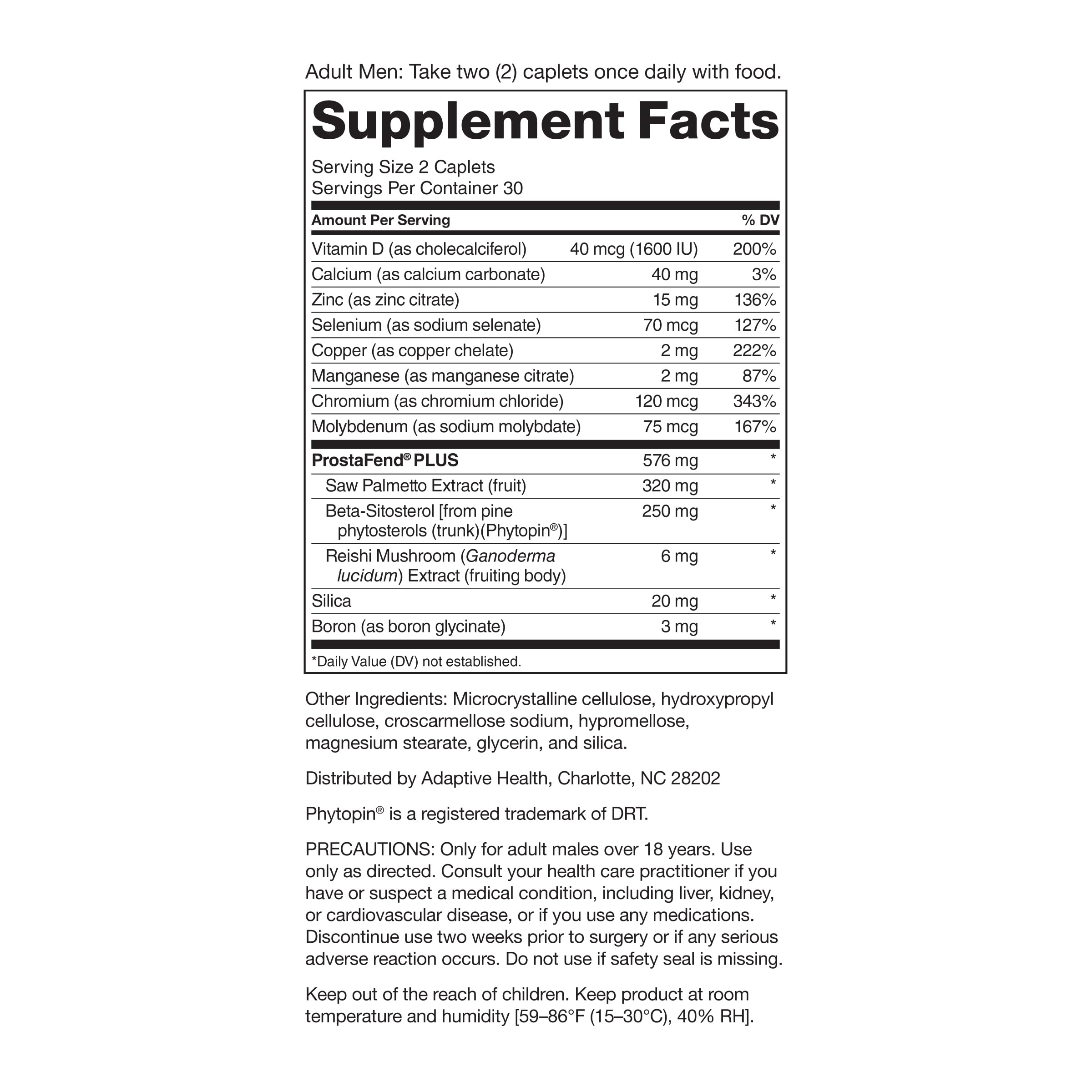 SUPER BETA PROSTATE: beta-sitosterol, reishi y serenoa para soporte.