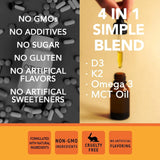 Super Natural Goods aceite MCT, base suave para mejor absorción.