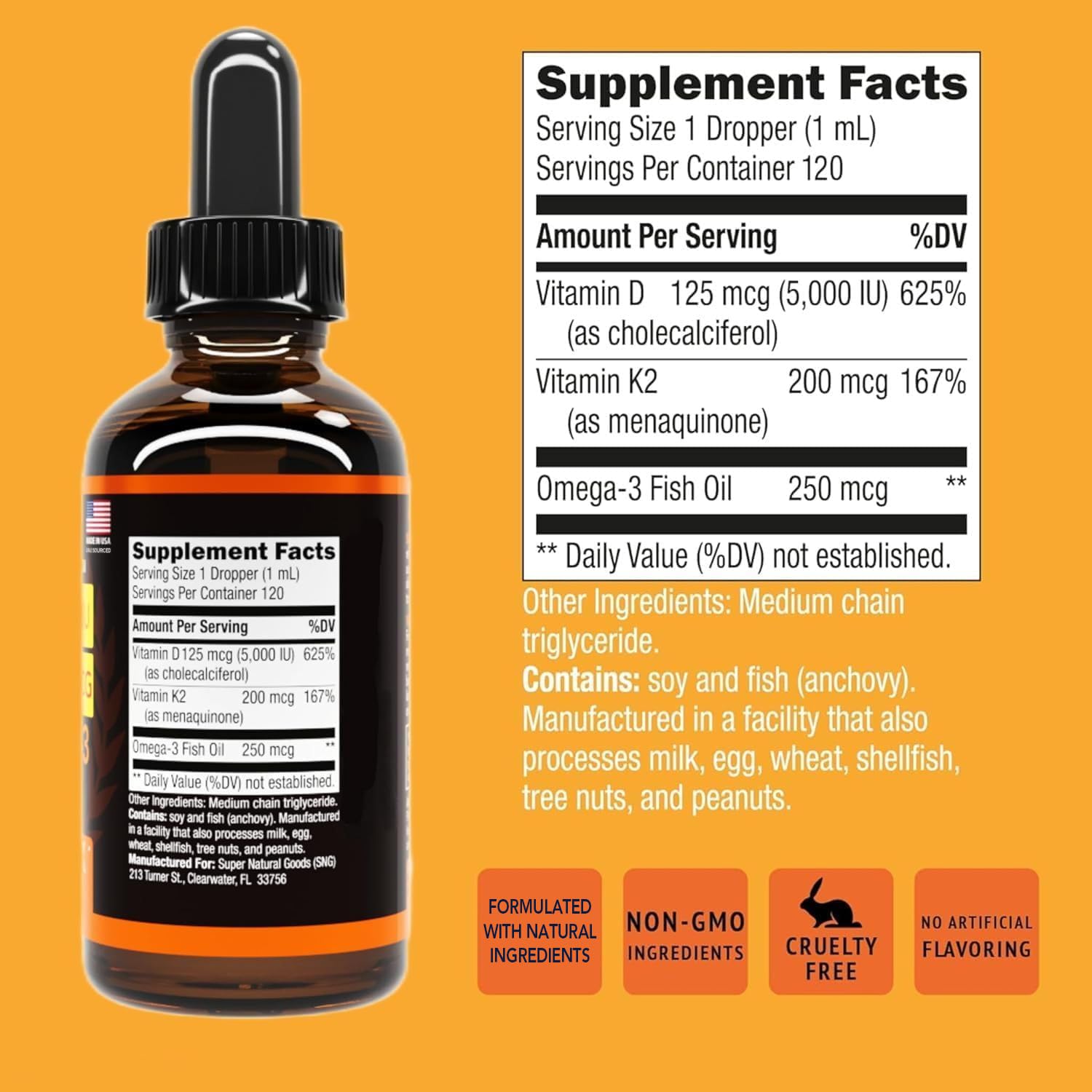 Super Natural Goods omega-3, complemento para equilibrio diario.