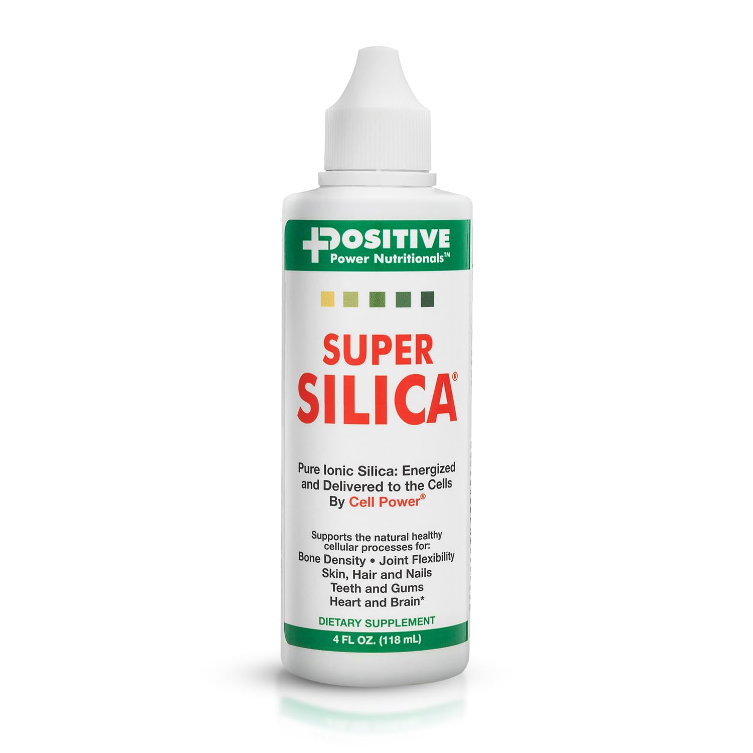 Super Silica: botella con gotero para dosis diarias que favorecen cabello y uñas.