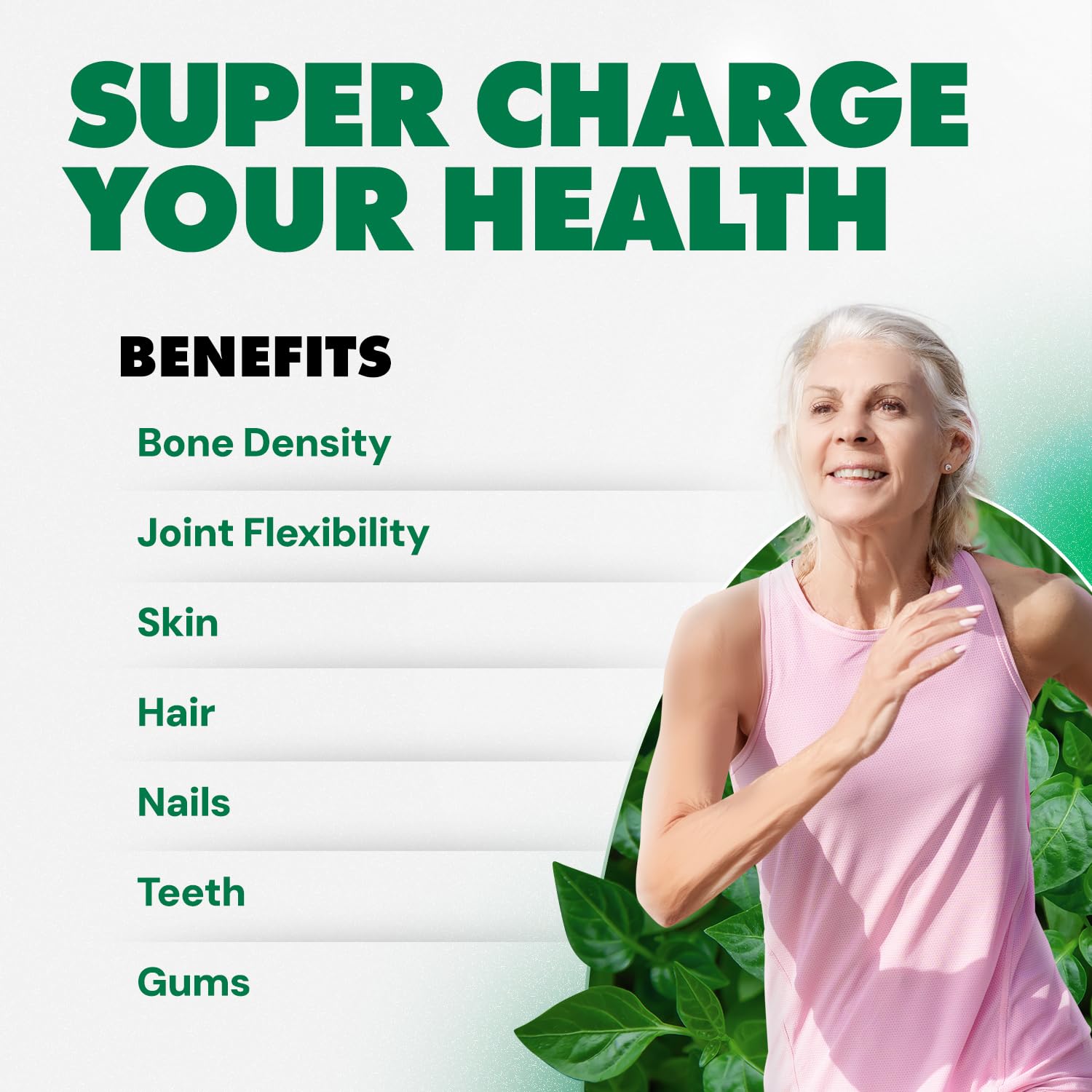 Super Silica sabor cítrico en líquido para beber fácilmente, apoya cabello y piel.