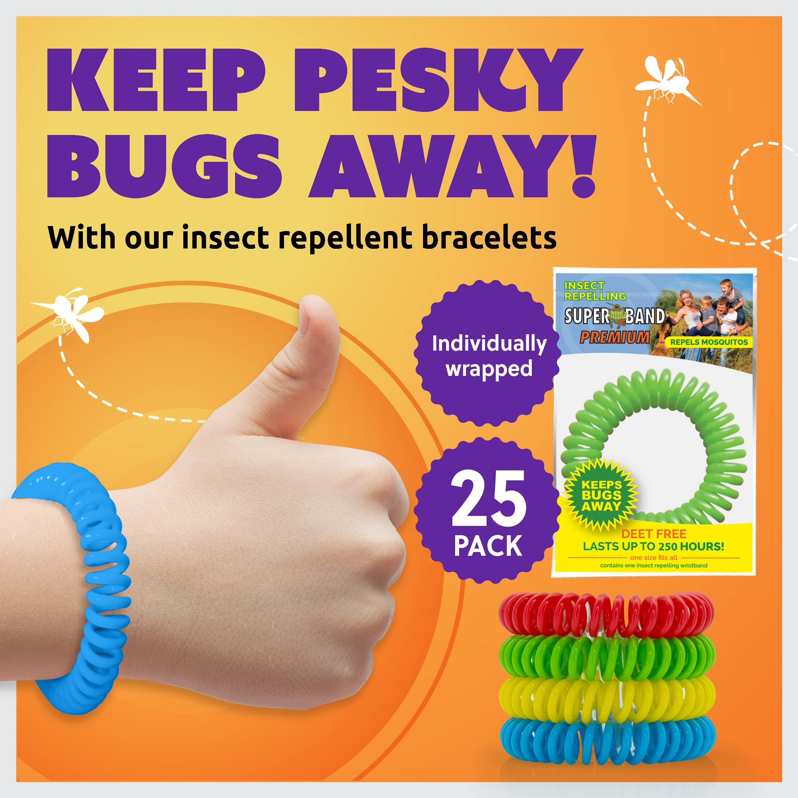 Paquete de 25 pulseras para la familia al aire libre.
