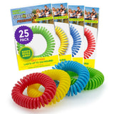 Pulseras repelentes SUPERBAND para adultos y niños, protección natural contra mosquitos.
