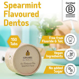SuperBee Dentos lata eco, envase reutilizable para cuidado bucal sostenible.