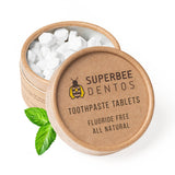 SuperBee DENTOS tabletas dentales menta, masticarlas para una boca fresca y limpia.