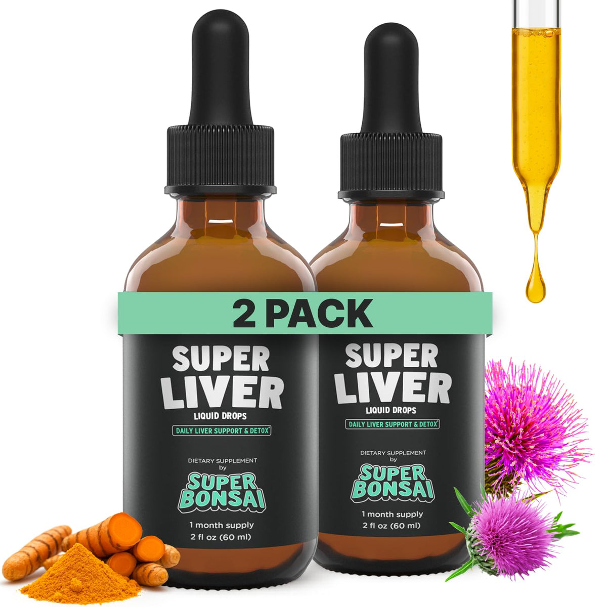 SuperBonsai Super Liver con gotero, dosis precisas para uso diario