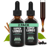 Botella de SuperBonsai Super Lungs con cuentagotas para apoyo respiratorio diario.