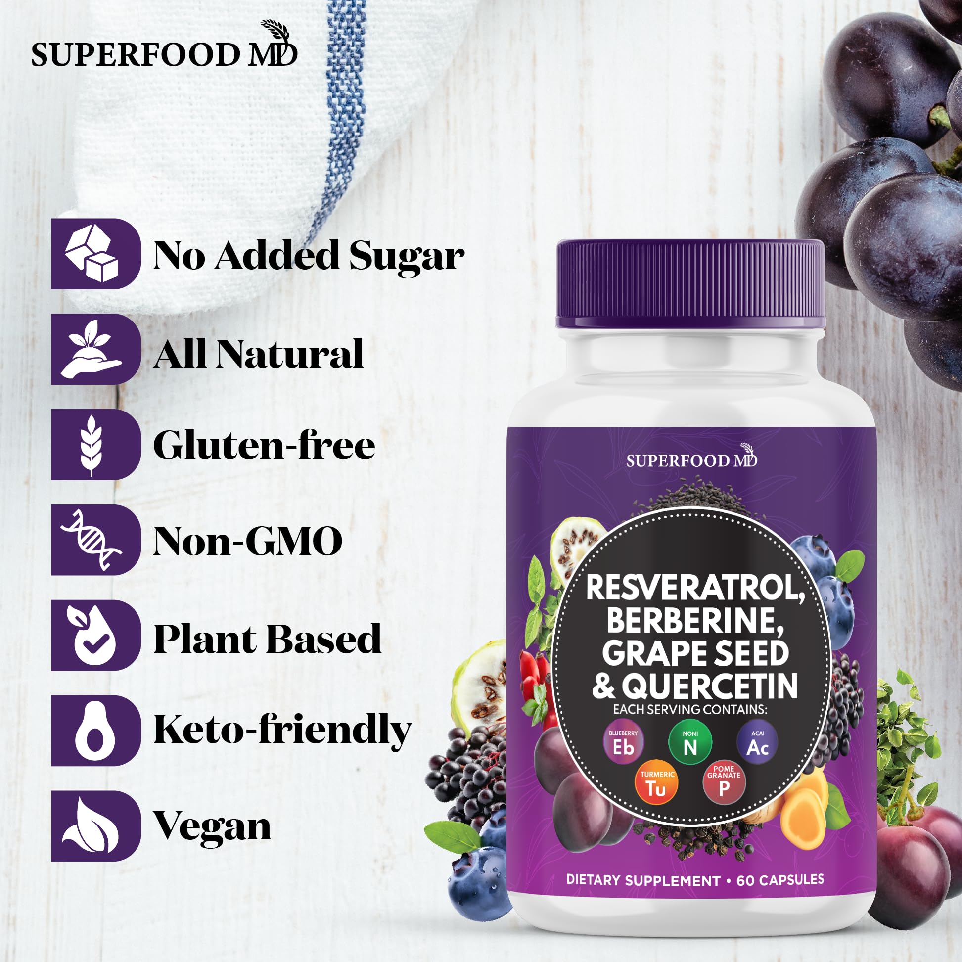 Superfood MD Açaí extracto cápsulas: aporte antioxidante en una toma