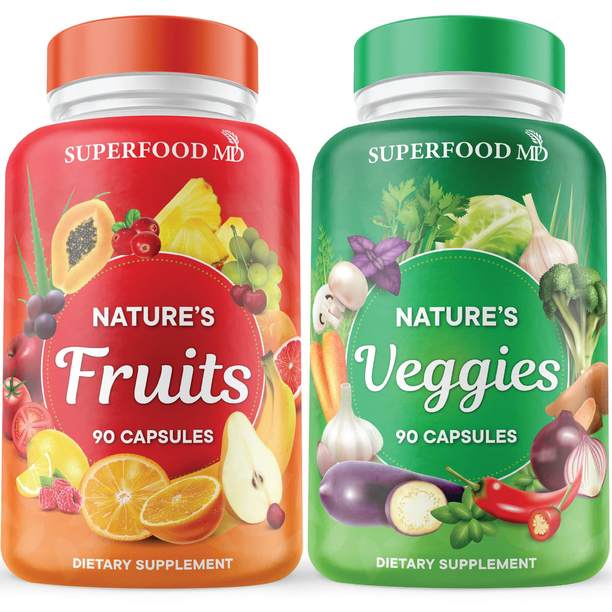 Superfood MD Frutas y Verduras: botella para consumo diario de nutrientes.